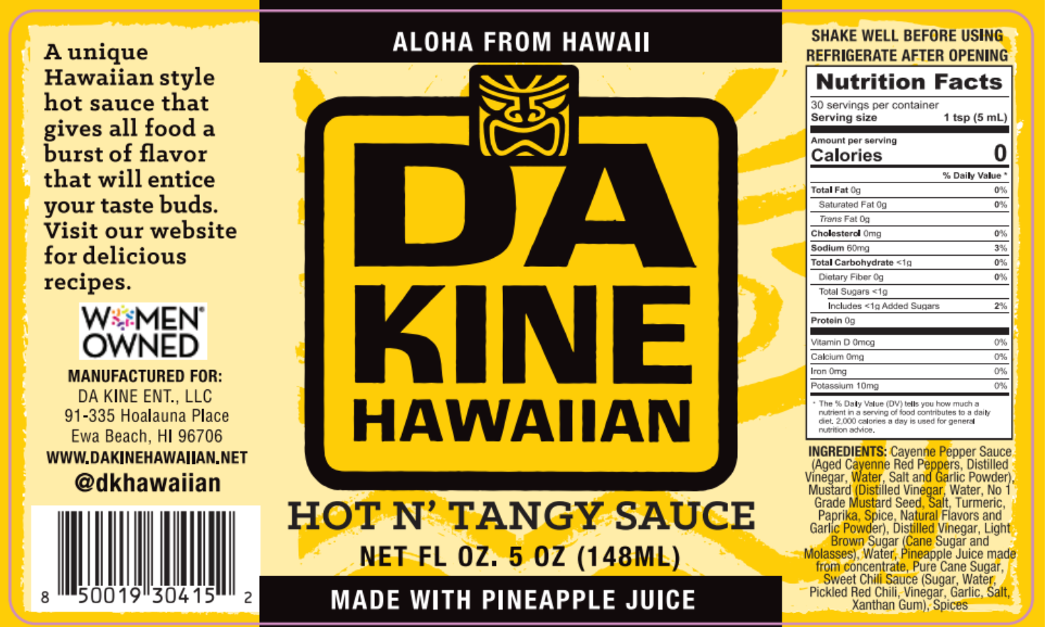 Hot N' Tangy Sauce – Da Kine Hawaiian