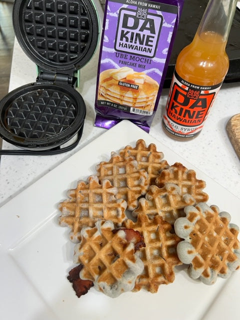 Gluten Free Ube Mochi Waffles